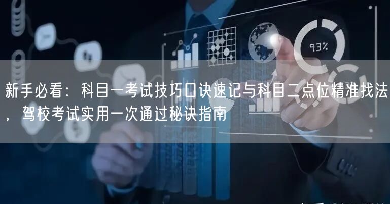 新手必看:科目一考试技巧口诀速记与科目二点位精准找法,驾校考试实用一次通过秘诀指南