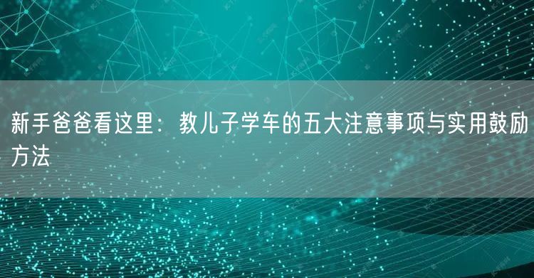 新手爸爸看这里:教儿子学车的五大注意事项与实用鼓励方法 新手爸爸看这里:教儿子学车的五大注意事项与实用鼓励方法