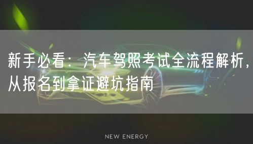 新手必看:汽车驾照考试全流程解析,从报名到拿证避坑指南 新手必看:汽车驾照考试全流程解析,从报名到拿证避坑指南