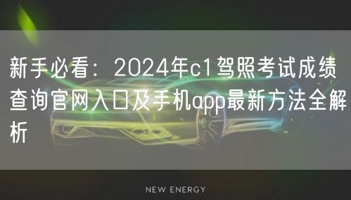 新手必看：2024年c1驾照考试成绩查询官网入口及手机app最新方法全解析