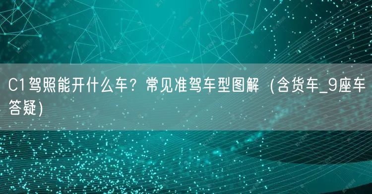C1驾照能开什么车？常见准驾车型图解（含货车_9座车答疑）