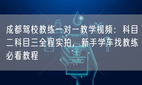 成都驾校教练一对一教学视频：科目二科目三全程实拍，新手学车找教练必看教程