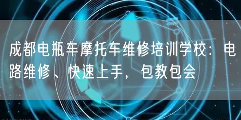 成都电瓶车摩托车维修培训学校：电路维修、快速上手，包教包会