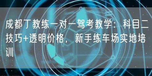 成都丁教练一对一驾考教学：科目二技巧+透明价格，新手练车场实地培训
