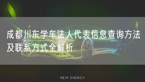 成都川东学车法人代表信息查询方法及联系方式全解析