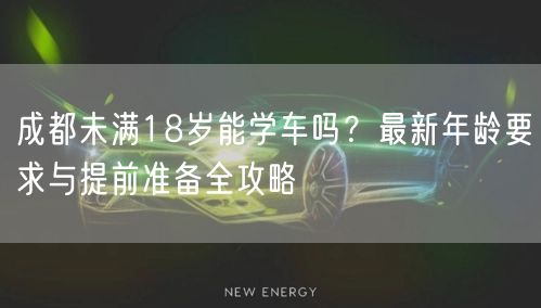 成都未满18岁能学车吗？最新年龄要求与提前准备全攻略