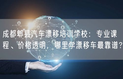 成都郫县汽车漂移培训学校：专业课程、价格透明，哪里学漂移车最靠谱？