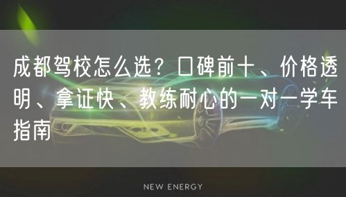 成都驾校怎么选？口碑前十、价格透明、拿证快、教练耐心的一对一学车指南