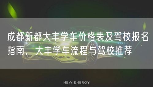 成都新都大丰学车价格表及驾校报名指南，大丰学车流程与驾校推荐
