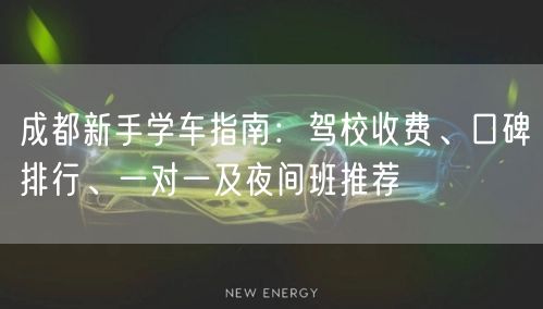 成都新手学车指南：驾校收费、口碑排行、一对一及夜间班推荐