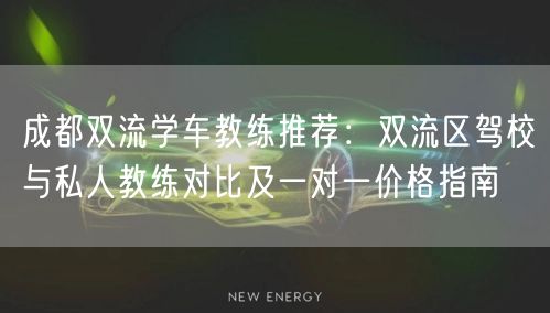 成都双流学车教练推荐：双流区驾校与私人教练对比及一对一价格指南