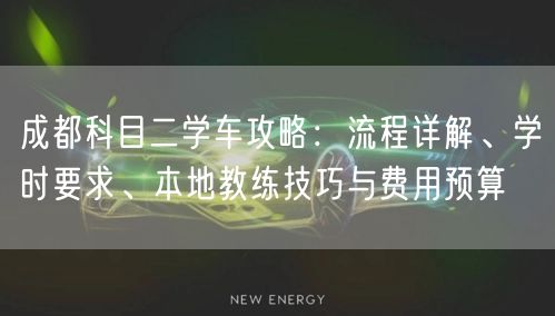成都科目二学车攻略：流程详解、学时要求、本地教练技巧与费用预算