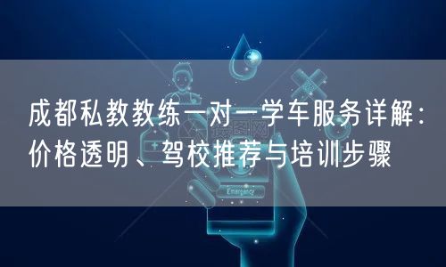 成都私教教练一对一学车服务详解：价格透明、驾校推荐与培训步骤