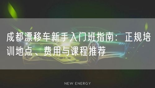 成都漂移车新手入门班指南：正规培训地点、费用与课程推荐