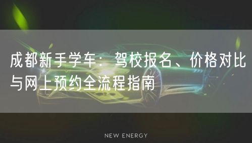 成都新手学车：驾校报名、价格对比与网上预约全流程指南