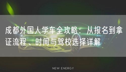 成都外国人学车全攻略：从报名到拿证流程、时间与驾校选择详解