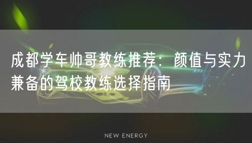 成都学车帅哥教练推荐：颜值与实力兼备的驾校教练选择指南