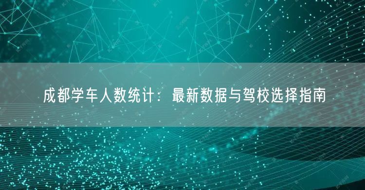 成都学车人数统计：最新数据与驾校选择指南