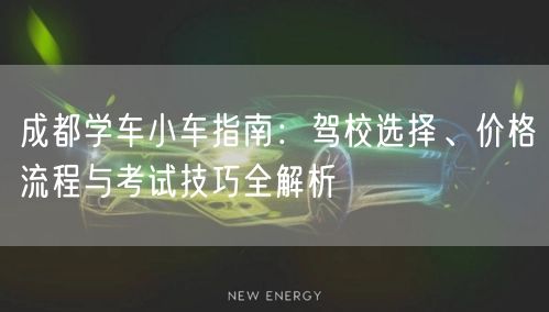 成都学车小车指南：驾校选择、价格流程与考试技巧全解析