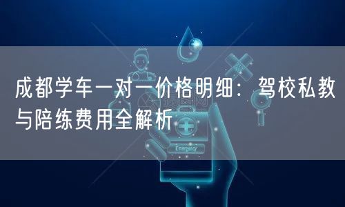 成都学车一对一价格明细：驾校私教与陪练费用全解析